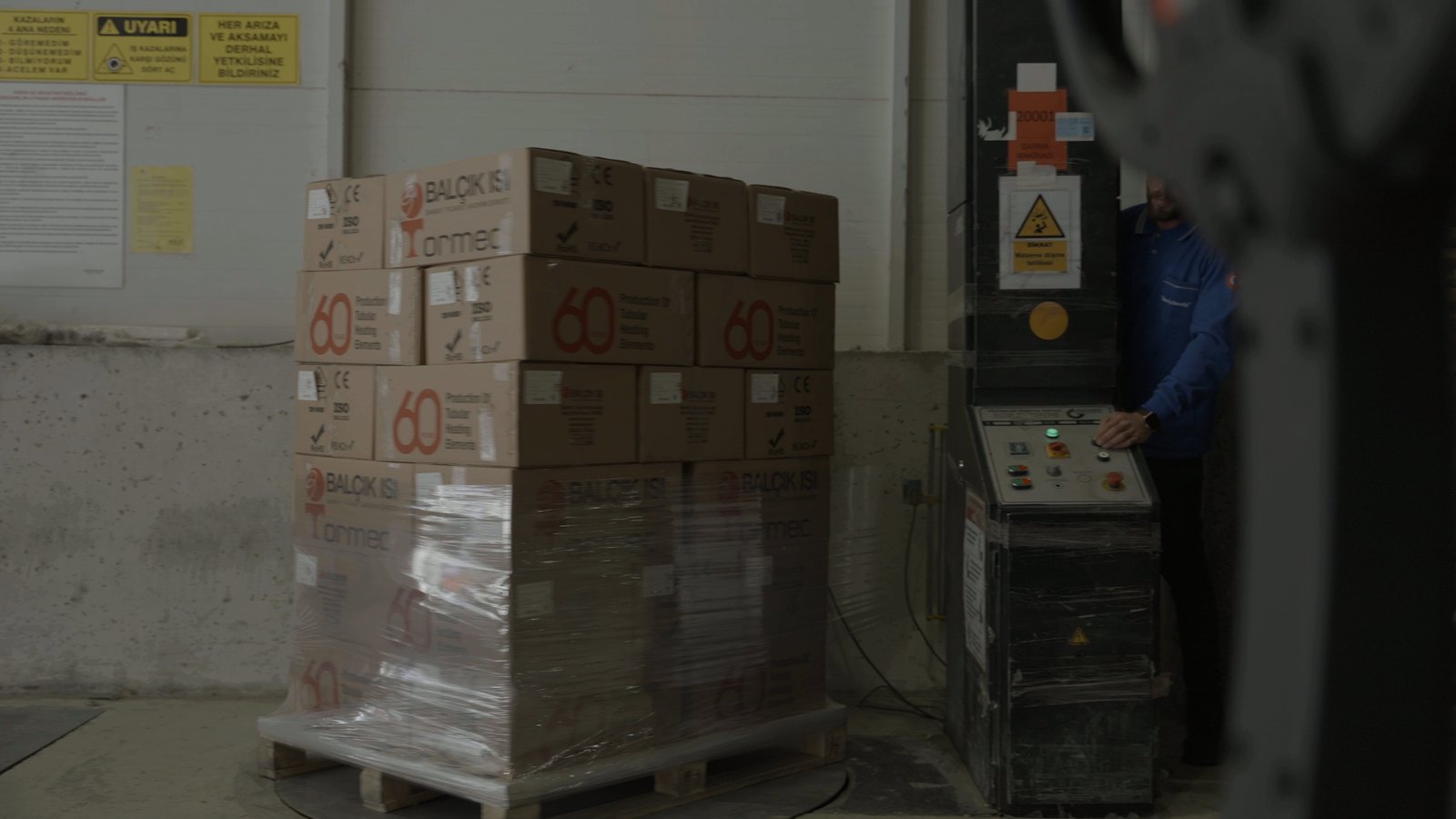 Pallets of BALÇIK cartons ready for shipment