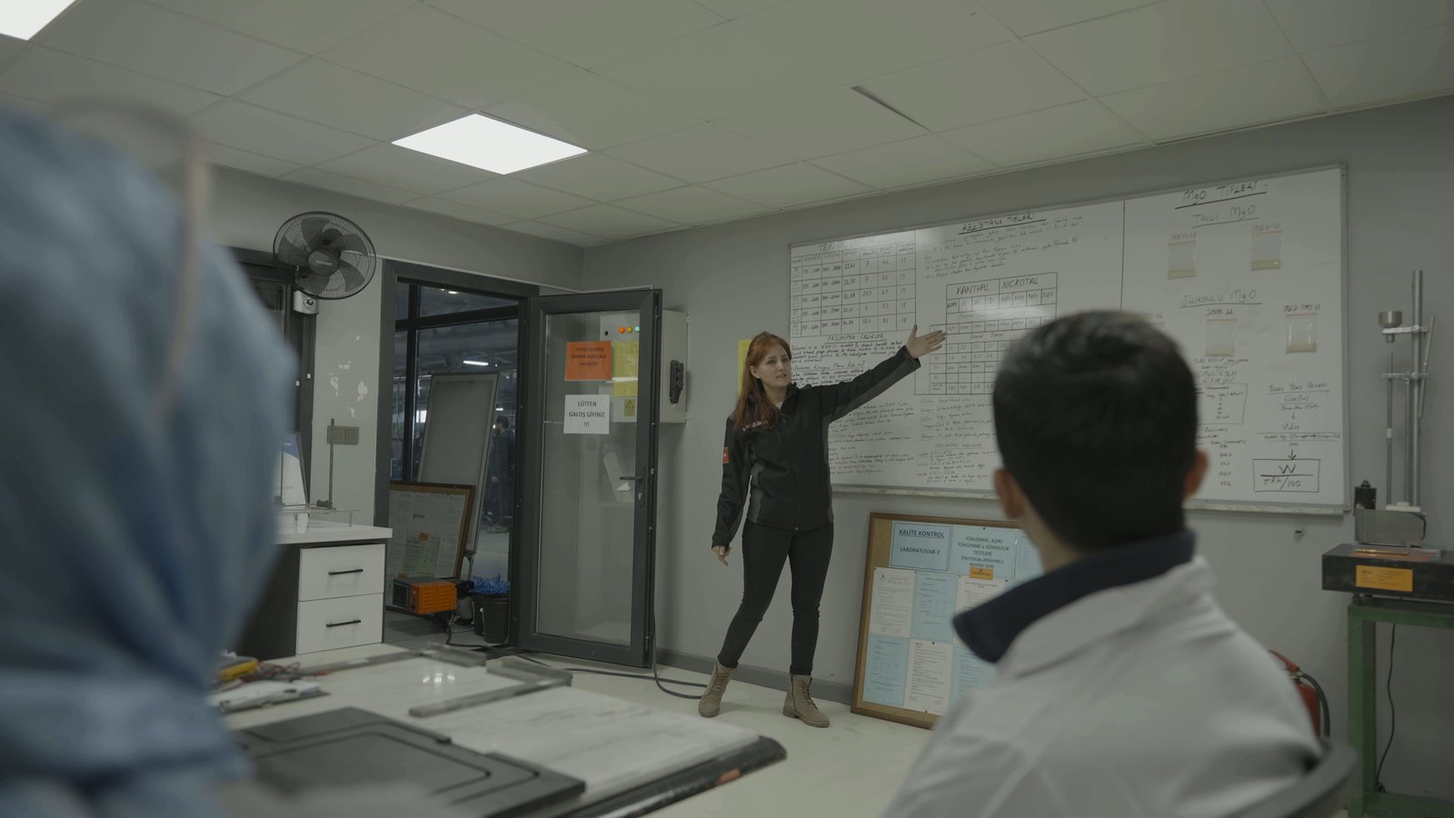 Balçık team training session at the whiteboard