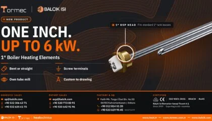 New from Tormec: 1″ BSP boiler heating elements up to 6 kW